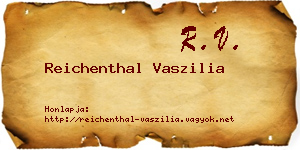 Reichenthal Vaszilia névjegykártya